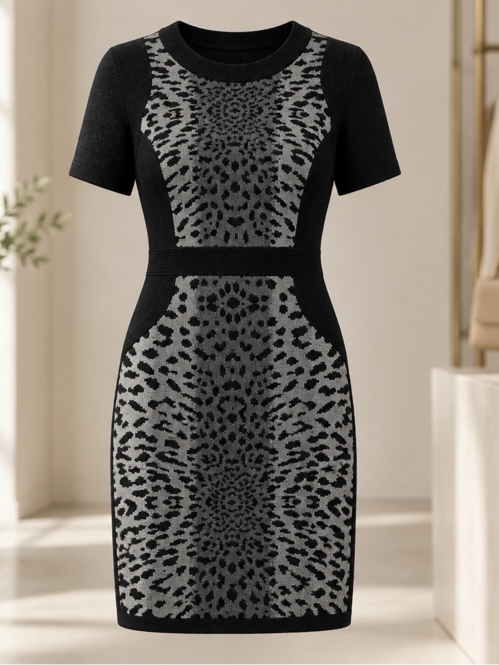 Leo & Ugo Knit Animal Print Dress